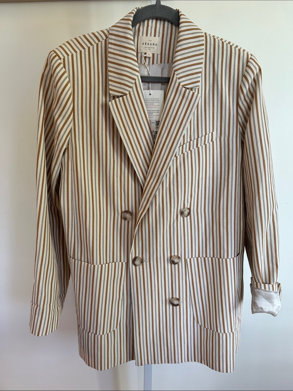 Sezane brown striped Michele blazer